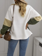 Casual Color Block Fluff/Granular Fleece Fabric Teddy Jackets