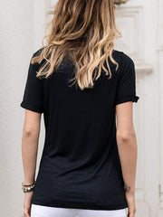 Casual daily printed v neck short sleeve T-shirts