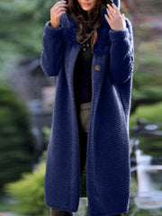 Woman Plain Simple Knitting Sweater Coats