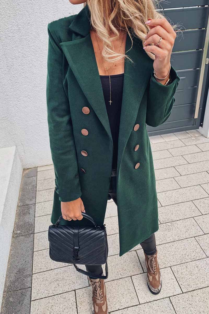 Solid Color Sexy Coat With Buttons(3 Colors)