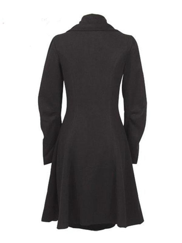 Black Woman Hooded Pocket Long Coats