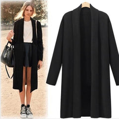 Women's Open Front Trench Coat Casual Long Cloak Cardigan