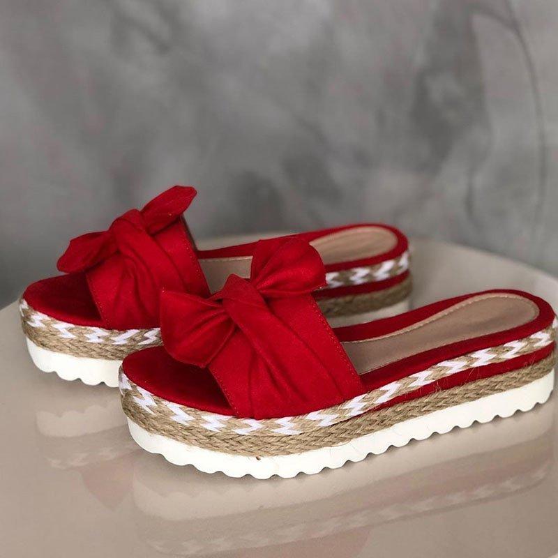 Women Casual Daily Comfy Bowknot Slip On Sandals