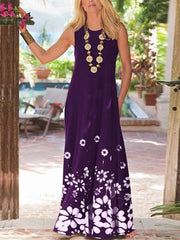 Casual Printed Floral Sleeveless Maxi Dresses