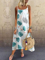 Cotton & Linen Printed Women Maxi Dresses