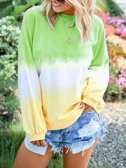 Rainbow printed long sleeve round neck sweatshirts