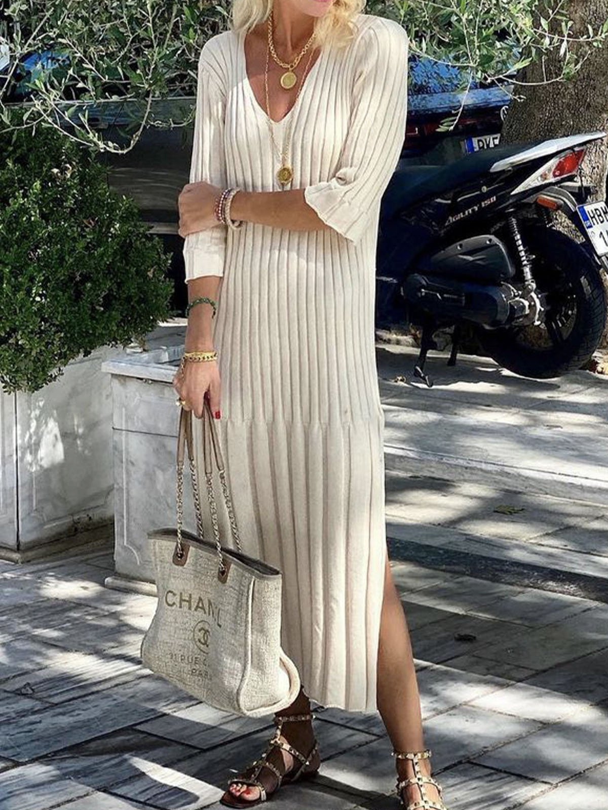 Casual Loosen Crew Neck Dresses