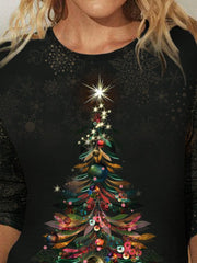 Casual Crew Neck Loosen Shirts & Tops