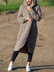 Fashion plain hoodie long sweater coats cardigans