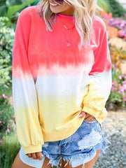 Rainbow printed long sleeve round neck sweatshirts