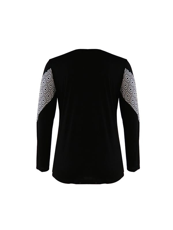 Round Neck Geometry Print Long Sleeve Sweatshirts