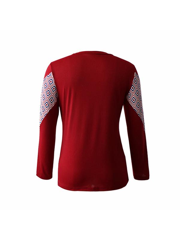 Round Neck Geometry Print Long Sleeve Sweatshirts