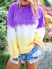 Rainbow printed long sleeve round neck sweatshirts