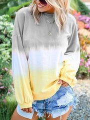 Rainbow printed long sleeve round neck sweatshirts