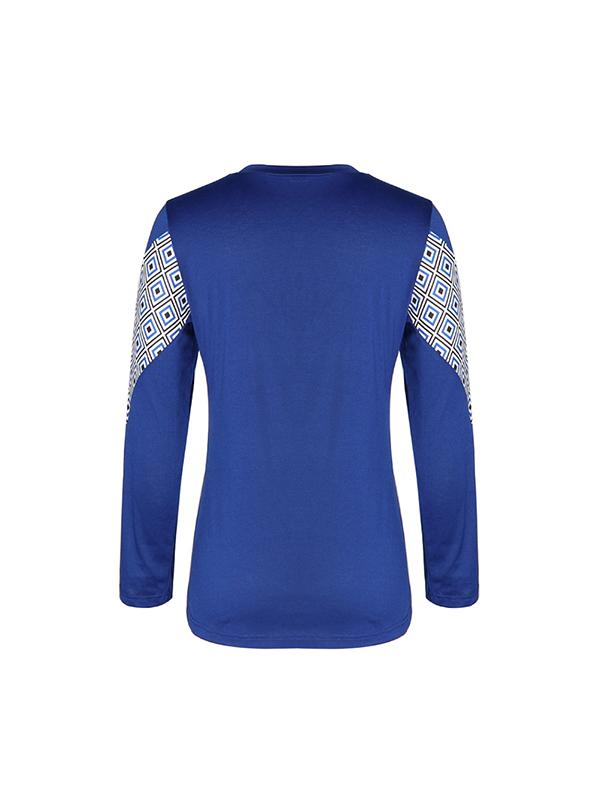 Round Neck Geometry Print Long Sleeve Sweatshirts