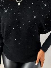 Cotton-Blend Round Neck Long Sleeve Shirts & Tops