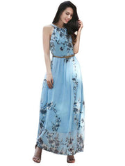 Fashion Plus Belt Halt Maxi Dresses