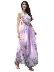 Fashion Plus Belt Halt Maxi Dresses