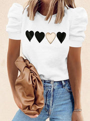 Casual printed round neck short-sleeved pullover T-shirts
