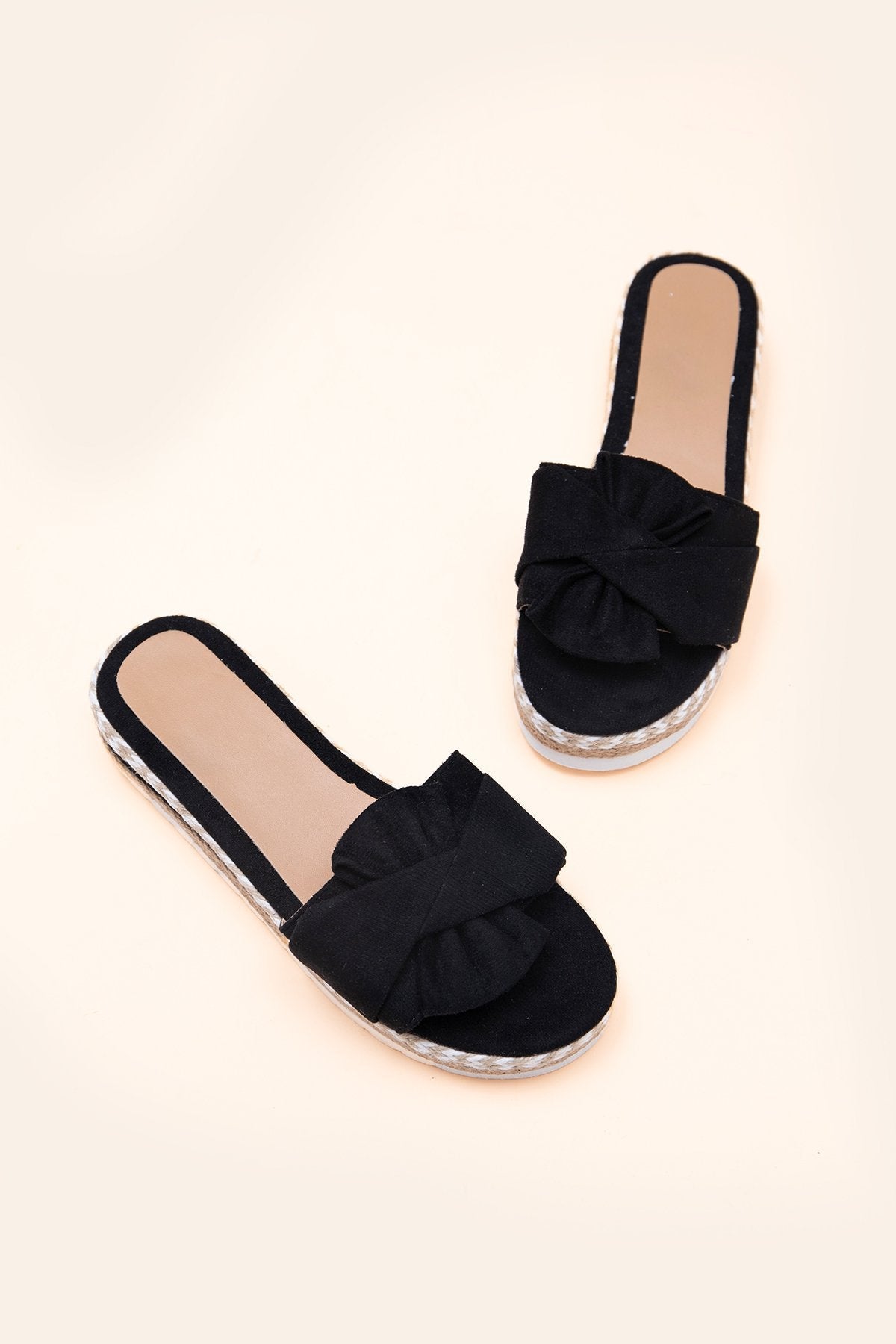 Women Casual Daily Comfy Bowknot Slip On Sandals