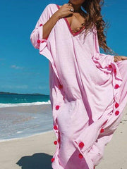 Casual loose cotton and linen dress