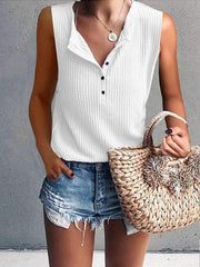 Casual Round Neck Sleeveless T-Shirt