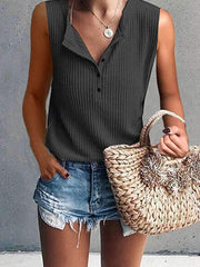 Casual Round Neck Sleeveless T-Shirt