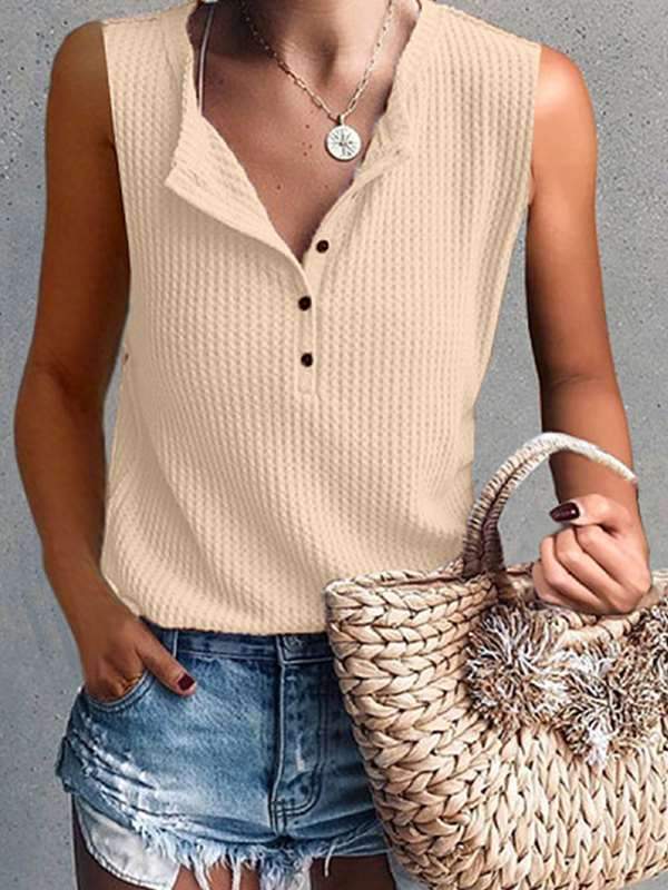 Casual Round Neck Sleeveless T-Shirt