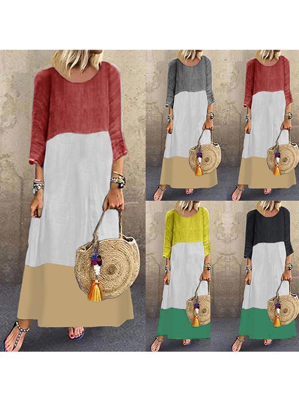 Loose long sleeve women casaul maxi dresses