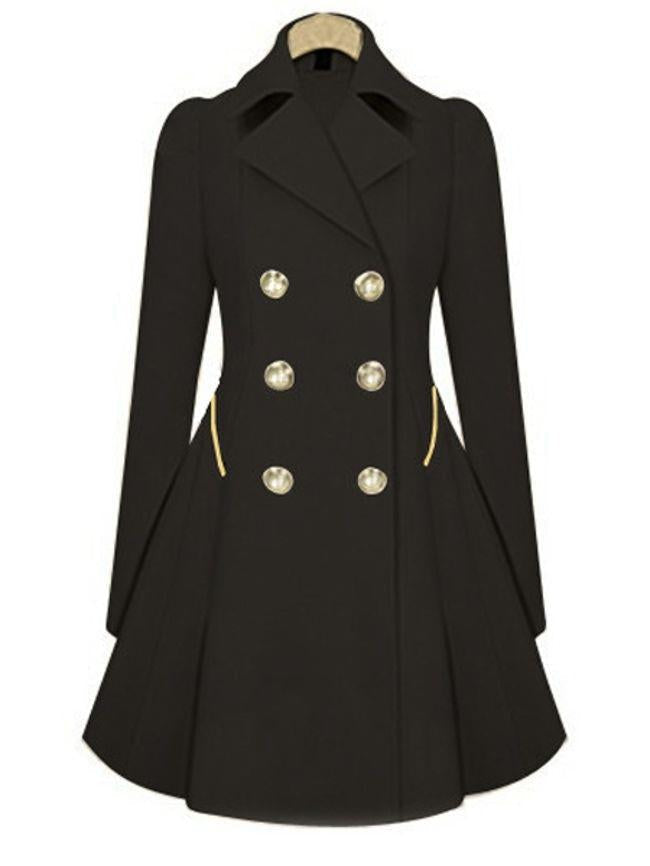 Appealing Pleated Lapel Breasted  Trench-Coat