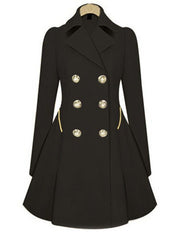 Appealing Pleated Lapel Breasted  Trench-Coat