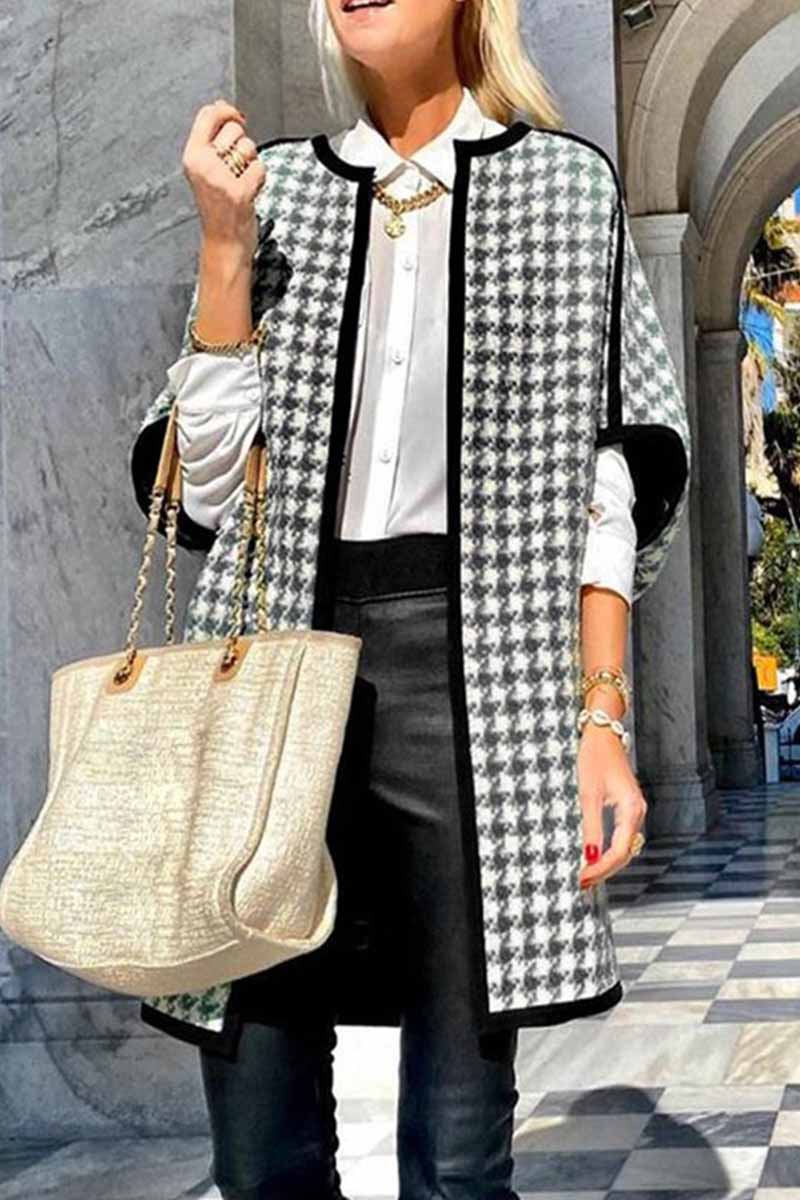 Round Neck Contrast Coat