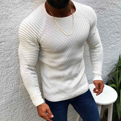 Men's Casual Fashion Slim Round Neck Pullover Sweater