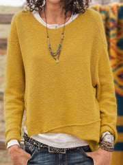 Paneled Long Sleeve Cozy Shirts Plus Size Tops