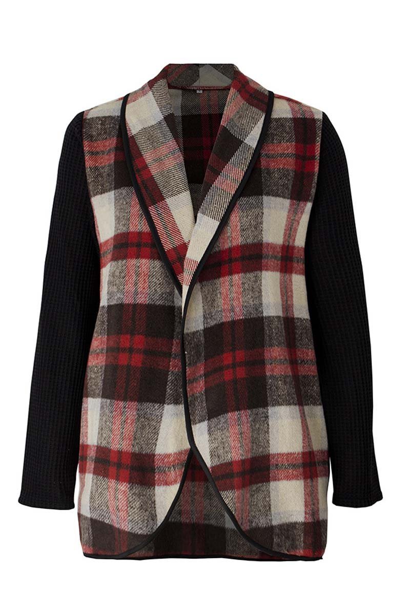 OL Winter Street Style Plaid Coat