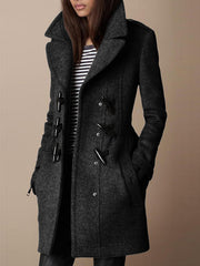 Buttoned Vintage Wool Blend Outerwear