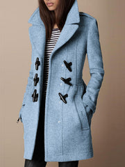 Buttoned Vintage Wool Blend Outerwear