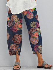 Blue Tribal Holiday Shift Printed Pants