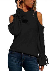 Round Leader Neck Band With Long Sleeves And Shoulder Drop T-Shirt