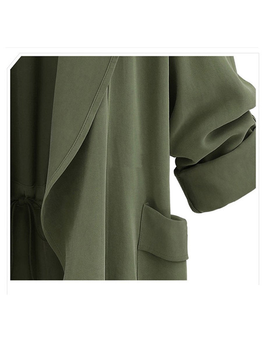 European Style Lapel  Plain Overcoats Trench Coats