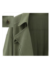 European Style Lapel  Plain Overcoats Trench Coats