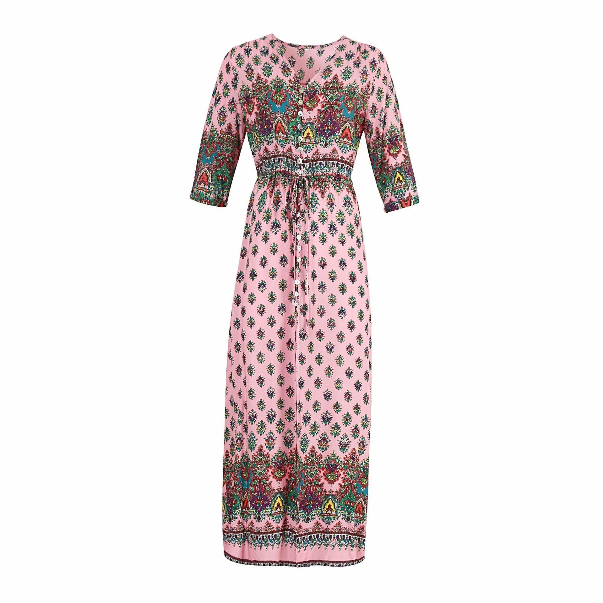 Autumn Bohemia Floral Maxi Dresses