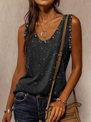 Sleeveless V-neck mid-length T-shirt fashion vests