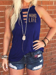 Round neck monogrammed T-shirt vest top
