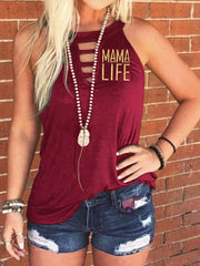 Round neck monogrammed T-shirt vest top