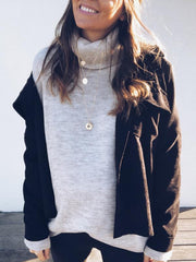 Corduroy single breaste large pocket blouses