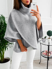 Wool High Collar Long Sleeve Cape Coats