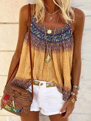 Casual fashion halter vest loose beach printed T-shirts