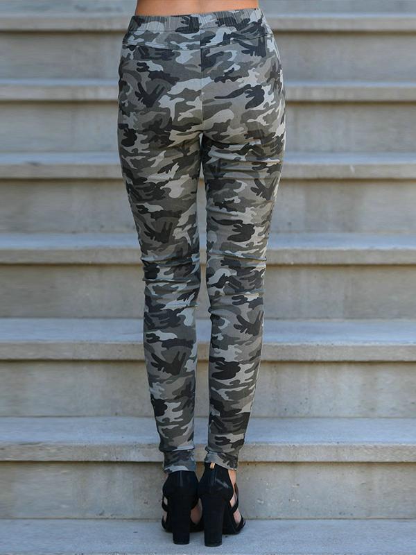 Fashion Camouflage Slim Pencil Pants