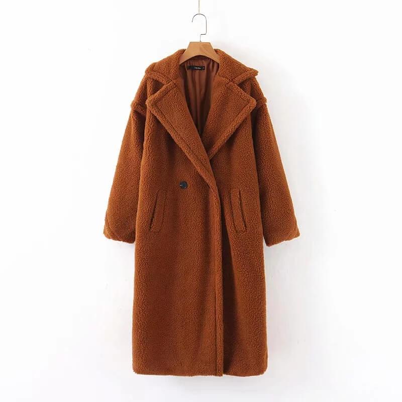 Women Lamb Wool Coat Plus Size